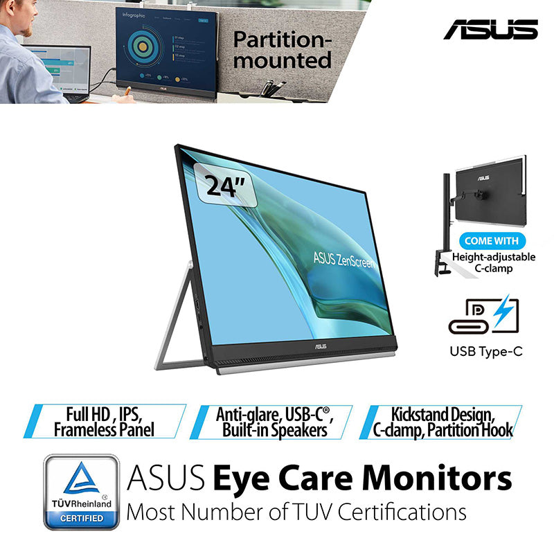 ASUS ZenScreen MB249C 24インチ（1920 x 1080） ASUS ZenScreen MB249C｜Monitors｜ASUS Singapore