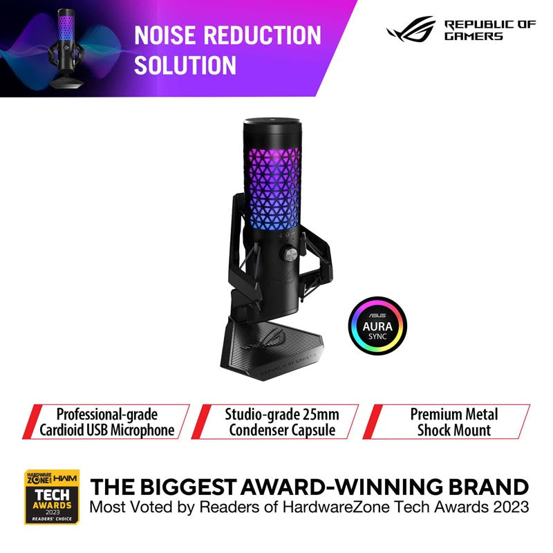 ASUS ROG Carnyx USB Gaming Cardioid Mic Black – Challenger Singapore
