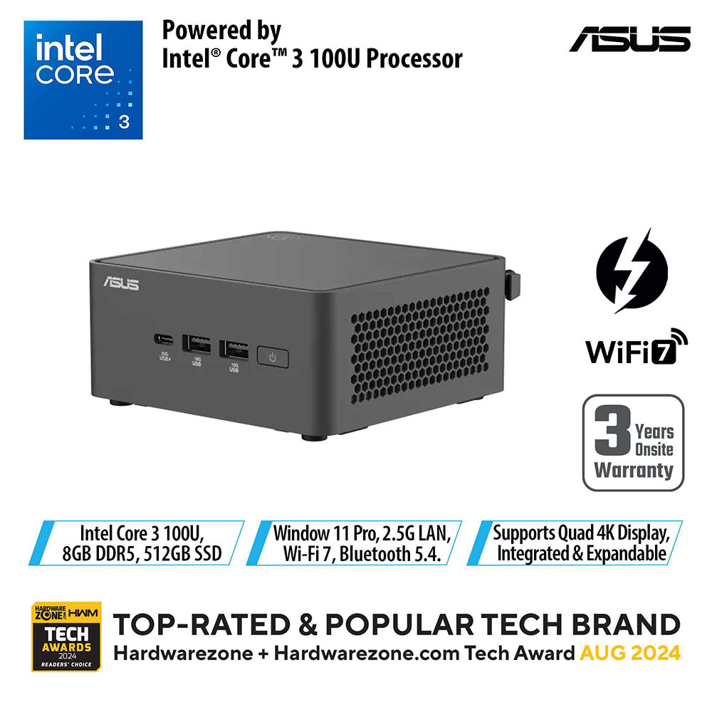 Asus NUC 15 Pro Tall 90AS00K1-M000V0 - U3-100U 8GB 512GB