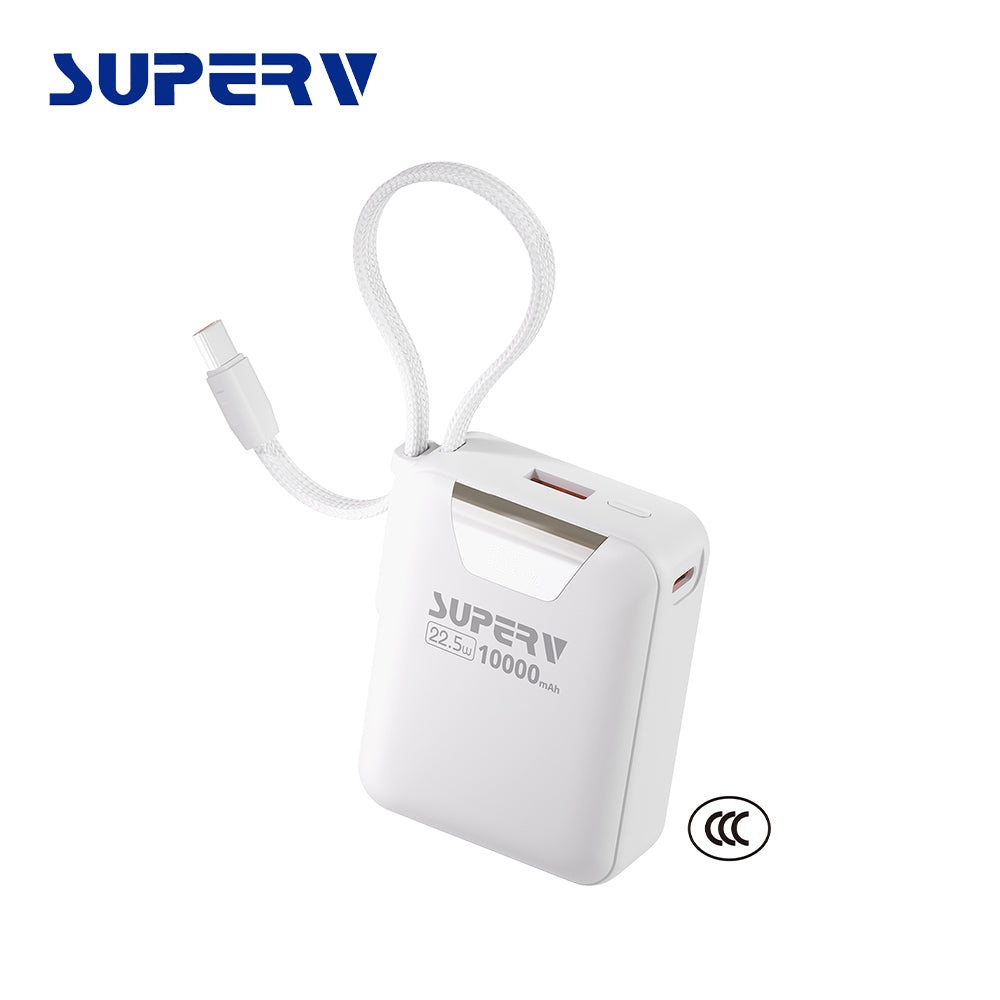 SuperV Power15 10000mAh CCC Power Bank (White) – Challenger Singapore