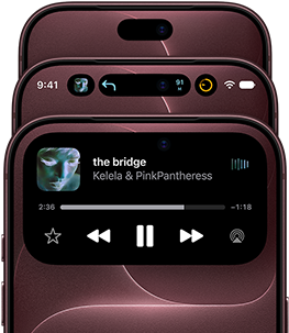 3 iPhone 18 Pro devices in Burgundy fanned out to show Dynamic Island in different modes: off, minimised, maximised