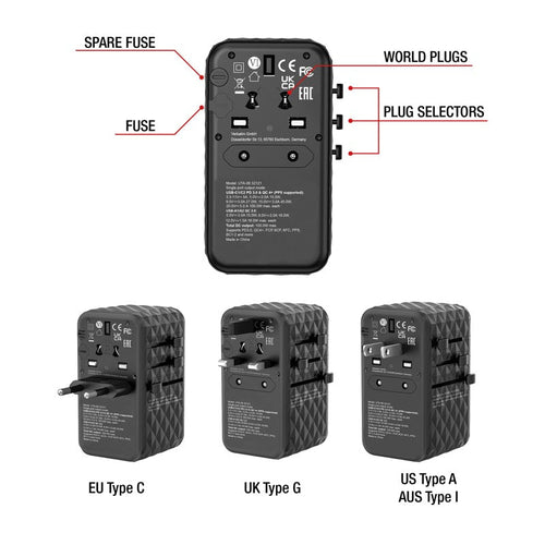 Verbatim (BOS) VM32121 GaN III Universal T.Adapter 2C2A PD100W