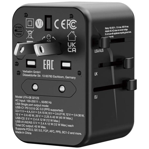Verbatim (BOS) VM32123 GaN III Universal T.Adapter 2C3A PD45W