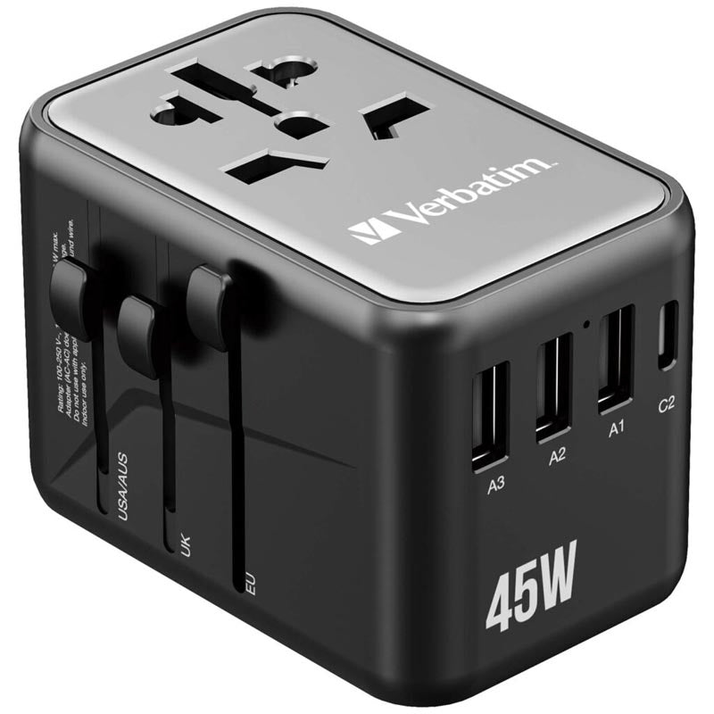 Verbatim (BOS) VM32123 GaN III Universal T.Adapter 2C3A PD45W