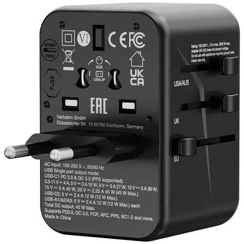 Verbatim (BOS) VM32123 GaN III Universal T.Adapter 2C3A PD45W