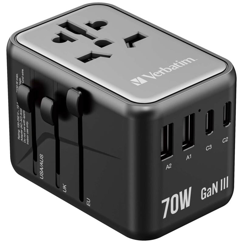 Verbatim (BOS) VM32124 GaN III Universal T.Adapter 3C2A PD70W