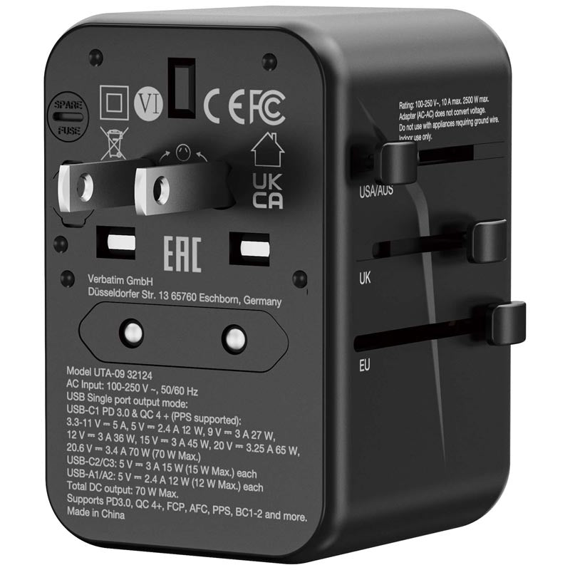 Verbatim (BOS) VM32124 GaN III Universal T.Adapter 3C2A PD70W