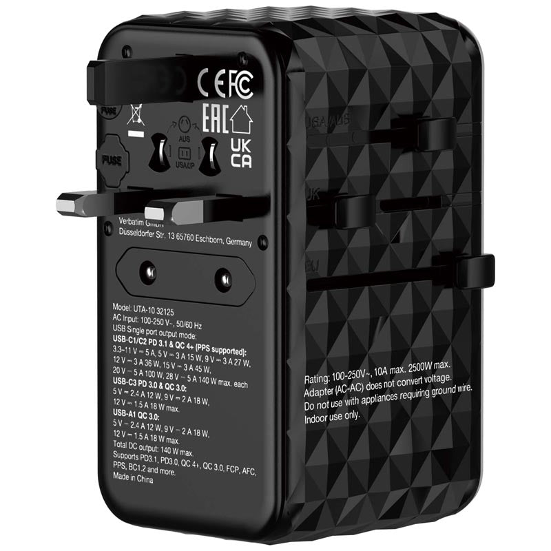 Verbatim (BOS) VM32125 GaN III 140W Universal T.Adapter