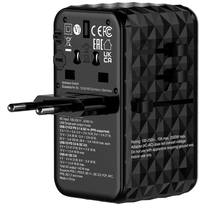 Verbatim (BOS) VM32125 GaN III 140W Universal T.Adapter