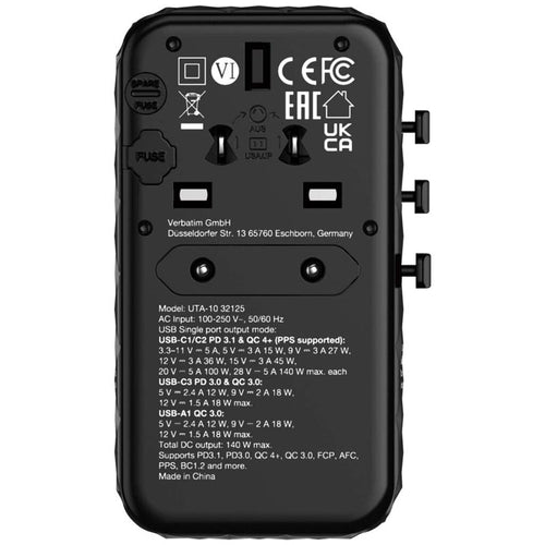 Verbatim (BOS) VM32125 GaN III 140W Universal T.Adapter