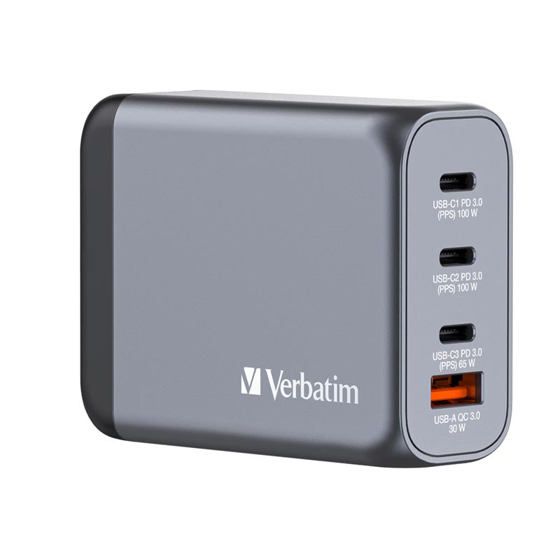 Verbatim (BOS) VM32202 GaN Charger 4 Port 100W 1A3C EU/UK/US