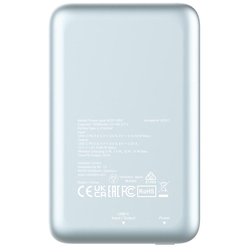 Verbatim VM32247 PowerPack 10000mAh PD 20W, Blue