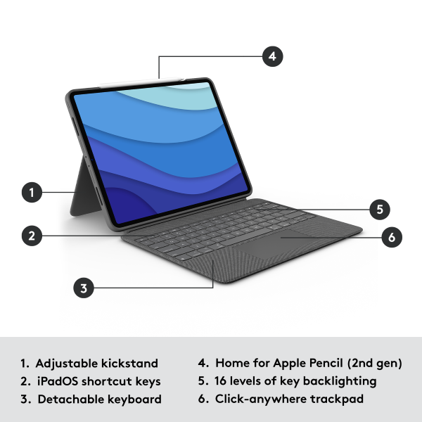 Logitech Combo Touch for iPad Pro 12.9-inch 6th Gen 920-010215