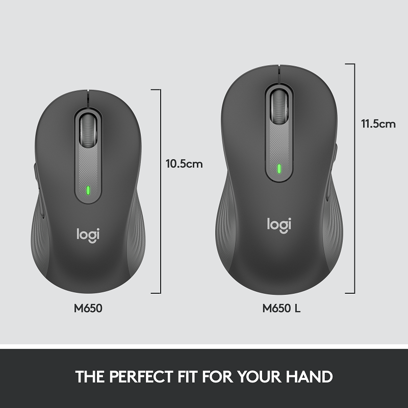 Logitech Signature M650 Wireless Mouse (L - Graphite)