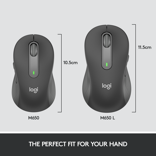 Logitech Signature M650 Wireless Mouse (L - Graphite)
