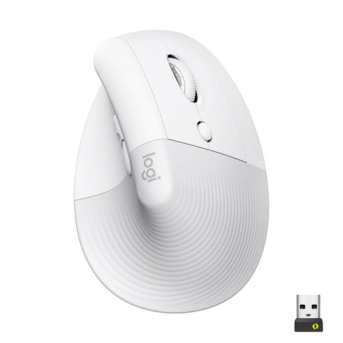 Logitech Lift Vertical Ergonomic Mouse (White)