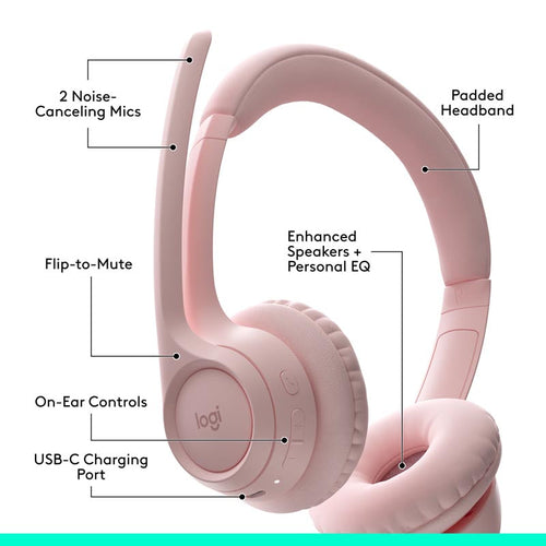 Logitech Zone 300 Wireless Headset (Rose)