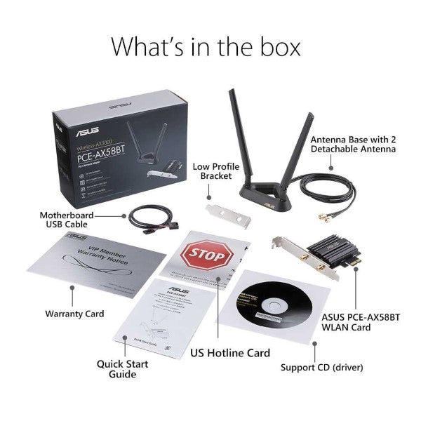 Asus PCE-AX58T AX3000 Dual Band PCI-E WiFi 6 (802.11ax)