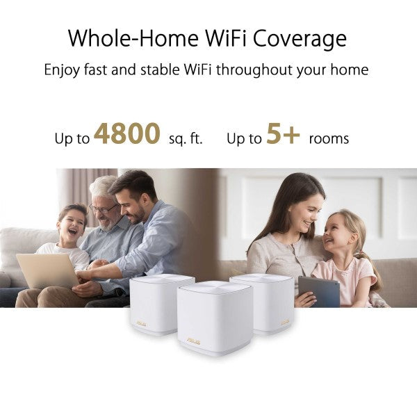 ASUS ZenWiFi AX XD4 Mini White 3-Pack AX1800 WiFi 6 Mesh