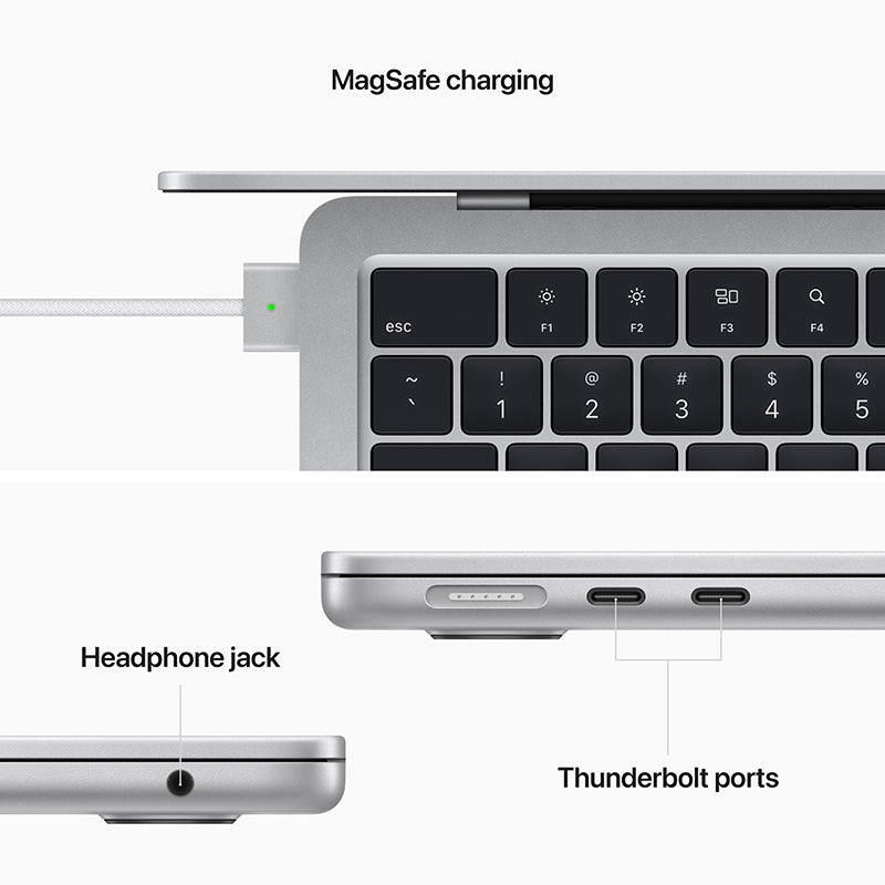 MacBook Air 13-inch Silver M2 with 8-core CPU and 10-core GPU, 8GB RAM, 512GB [MLY03ZP/A]