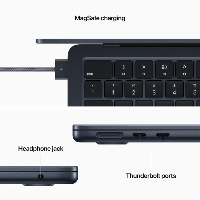 MacBook Air 13-inch Midnight M2 with 8-core CPU and 10-core GPU