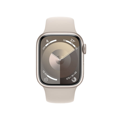 Apple Watch Series 9 GPS + Cellular 41mm Starlight Aluminium Case with Starlight Sport Band - M/L