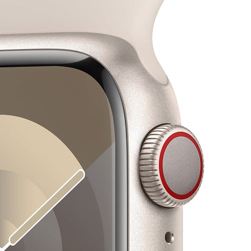 Apple Watch Series 9 GPS + Cellular 41mm Starlight Aluminium Case with Starlight Sport Band - M/L
