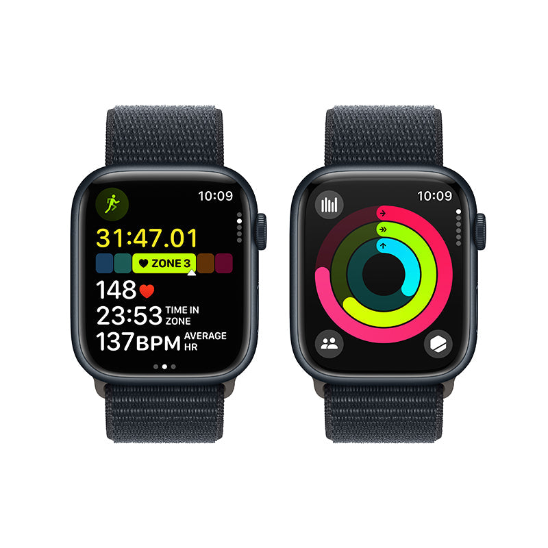 Apple Watch Series 9 GPS + Cellular 41mm Midnight Aluminium Case with Midnight Sport Loop