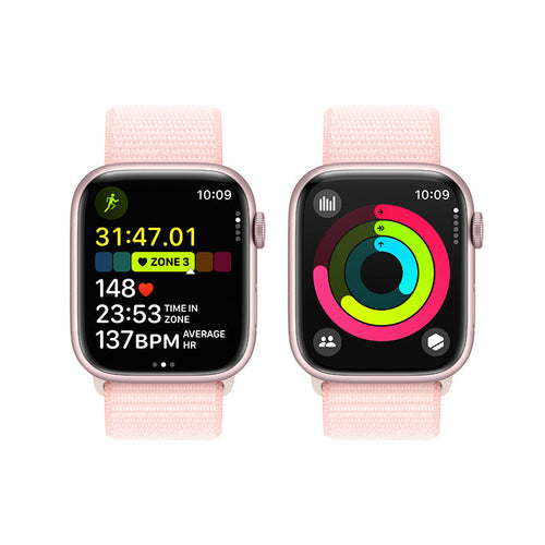 Apple Watch Series 9 GPS + Cellular 41mm Pink Aluminium Case with Light Pink Sport Loop