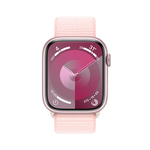 Apple Watch Series 9 GPS + Cellular 41mm Pink Aluminium Case with Light Pink Sport Loop