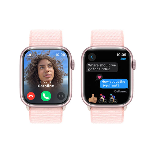 Apple Watch Series 9 GPS + Cellular 41mm Pink Aluminium Case with Light Pink Sport Loop