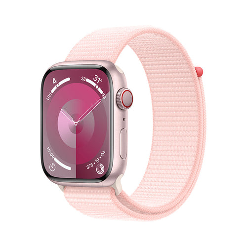 Apple Watch Series 9 GPS + Cellular 41mm Pink Aluminium Case with Light Pink Sport Loop