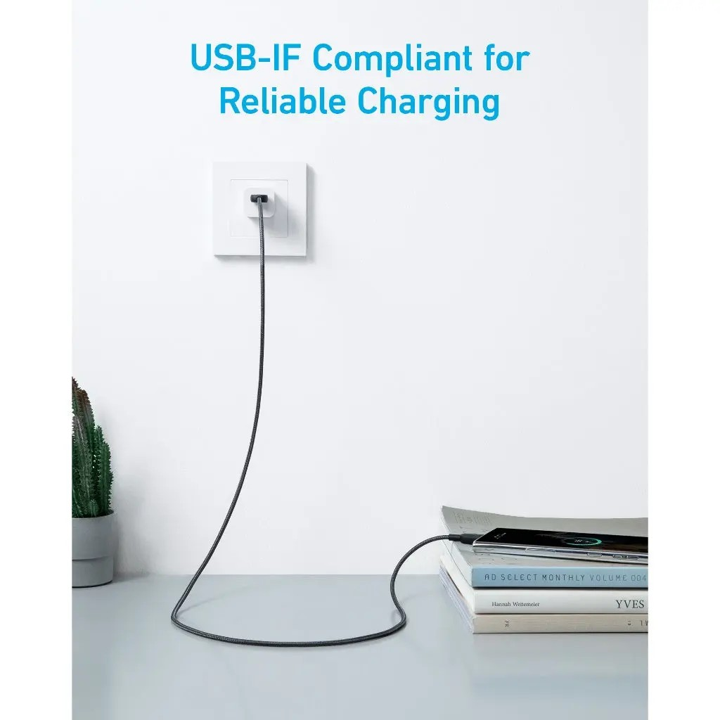 Anker A81H6H21 322 PowerLine USB A to USB C Fast Charging 1.8M (White)