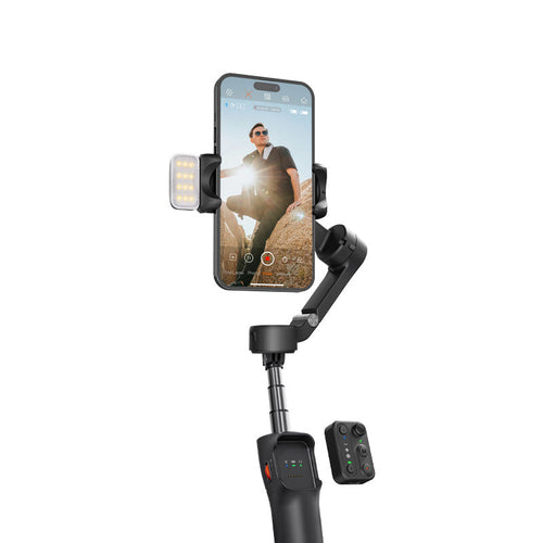 Hohem iSteady X3-Black 3 Axis All-In-One Travel Smartphone Gimbal with Magnetic Fill Light - Black