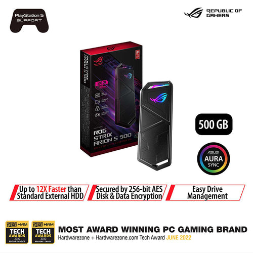 Asus ROG Strix Arion S500 ESD-S1C with 500GB SSD