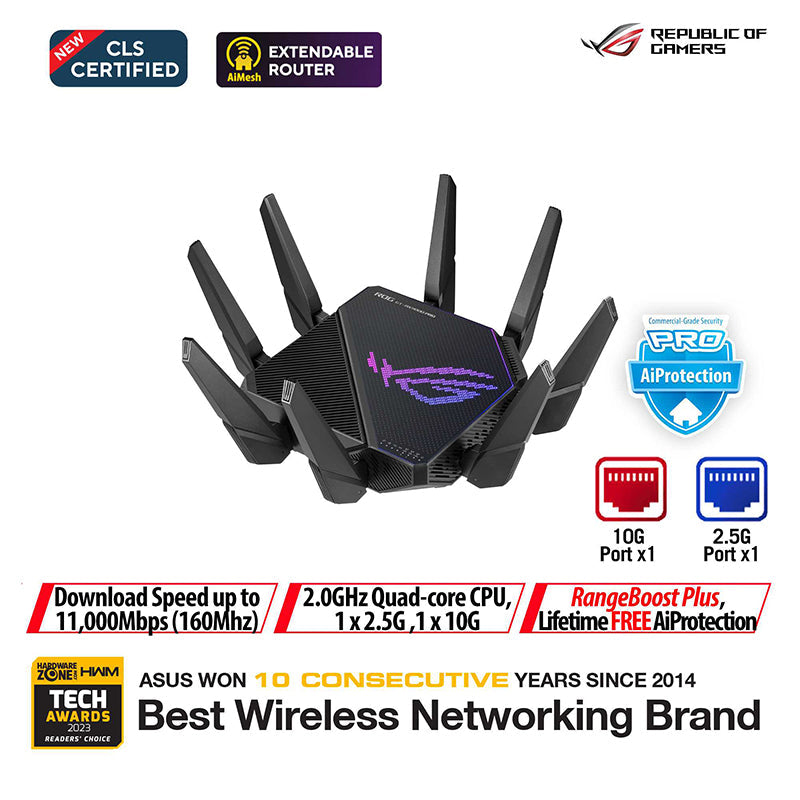 Asus ROG Rapture GT-AX11000 Pro Tri-Band Wi-Fi 6 Gaming Router