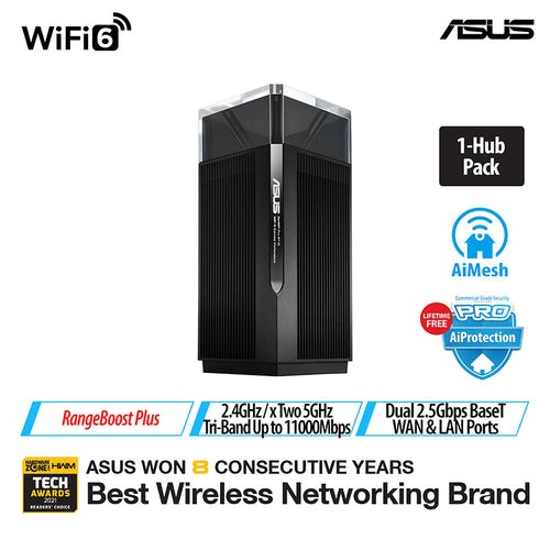 Asus ZenWiFi Pro XT12 AX11000 Black Tri-band Mesh WiFi 6 [1-Pack]