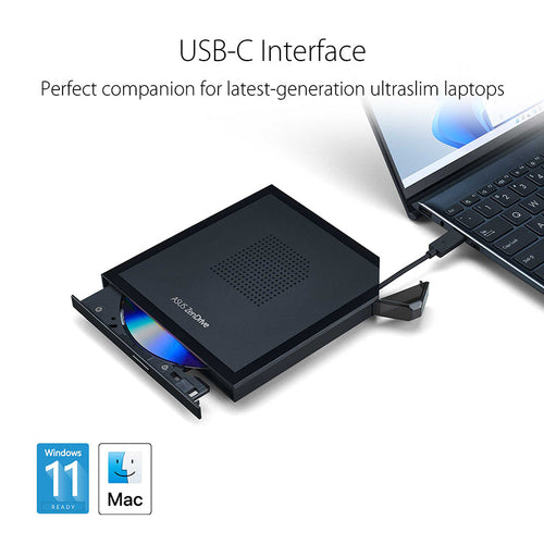 ASUS ZenDrive V1M SDRW-08V1M-U External DVD writer, built-in USB-C cable