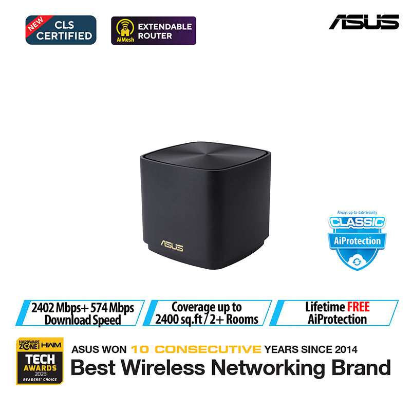 Asus ZenWiFi AX XD5 Mini AX3000 WiFi 6 Mesh [Black] (1-Pack)
