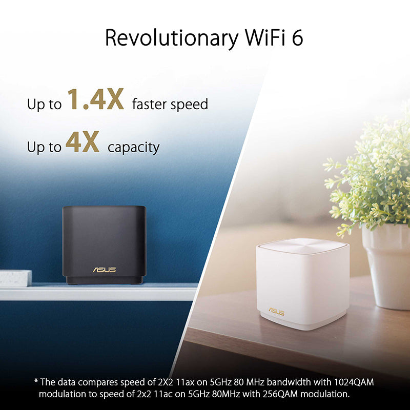 Asus ZenWiFi AX XD4S Mini AX1800 WiFi 6 Mesh [Black] (2-Pack)