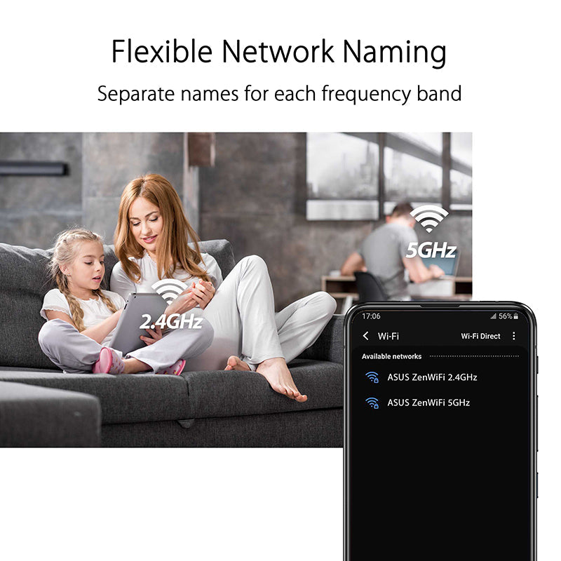 Asus ZenWiFi AX XD4S Mini AX1800 WiFi 6 Mesh [Black] (3-Pack)
