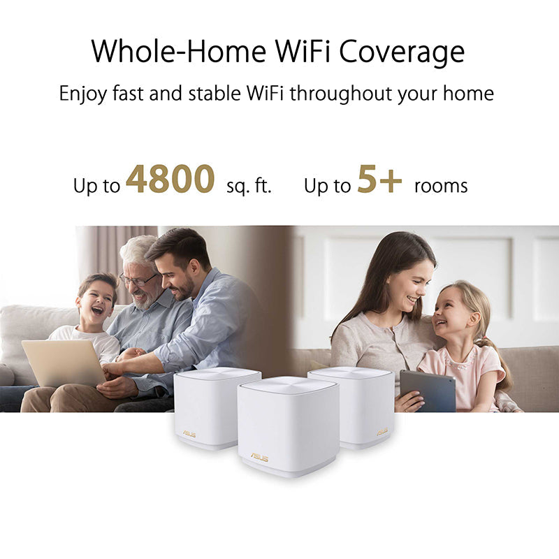 Asus ZenWiFi AX XD4S Mini AX1800 WiFi 6 Mesh [Black] (3-Pack)