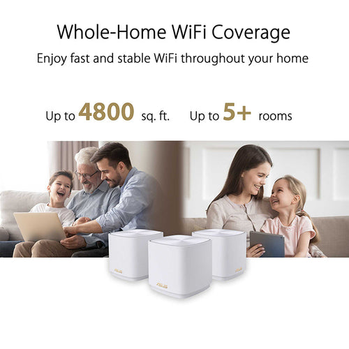 Asus ZenWiFi AX XD4S Mini AX1800 WiFi 6 Mesh [Black] (3-Pack)