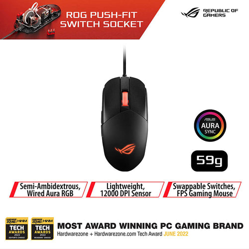 Asus P518 ROG Strix Impact III Wired RGB Gaming Mouse
