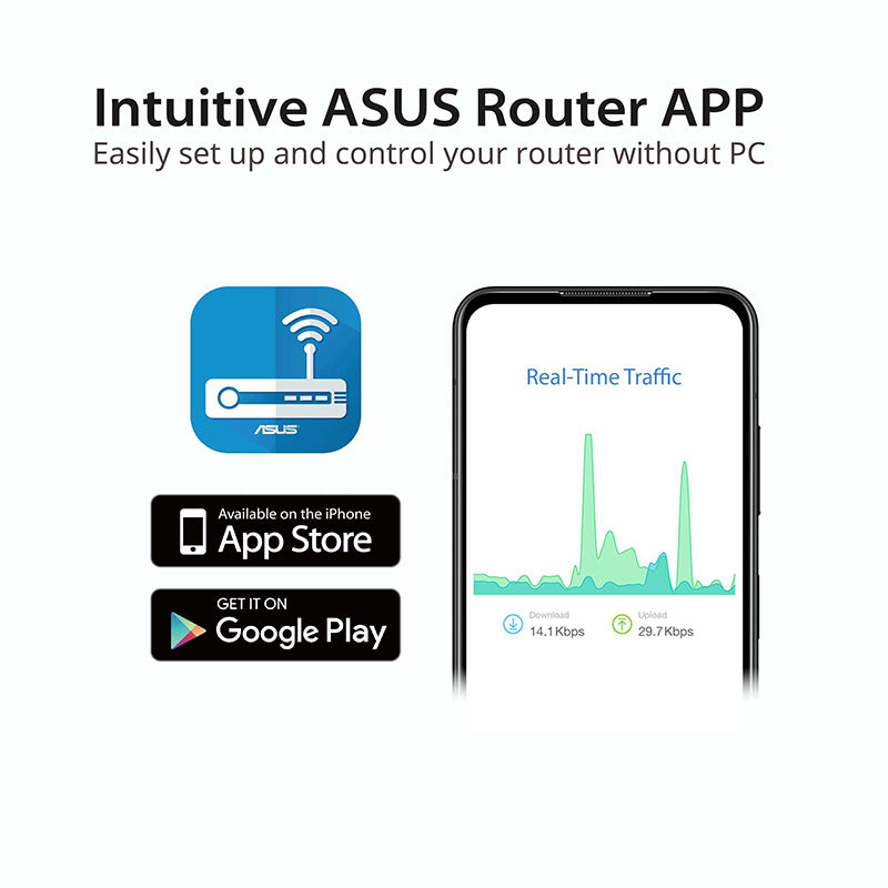 Asus RT-AX57 AX3000 Dual Band WiFi 6 Extendable Router
