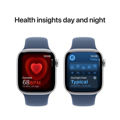 Apple Watch Series 10 GPS 42mm Silver Aluminium Case with Denim Sport Band M/L