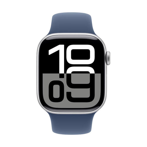 Apple Watch Series 10 GPS 42mm Silver Aluminium Case with Denim Sport Band M/L