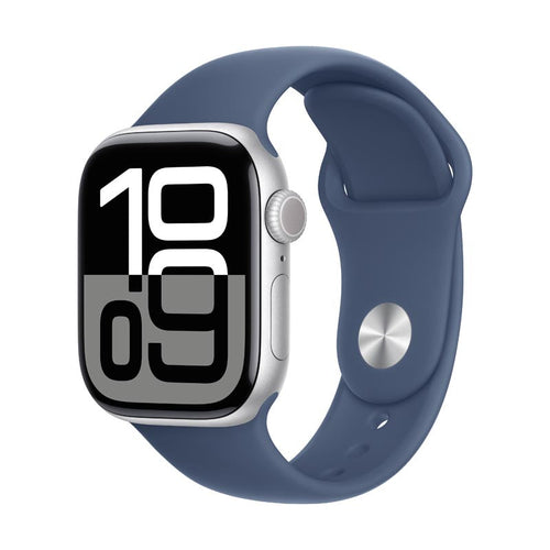 Apple Watch Series 10 GPS 42mm Silver Aluminium Case with Denim Sport Band M/L