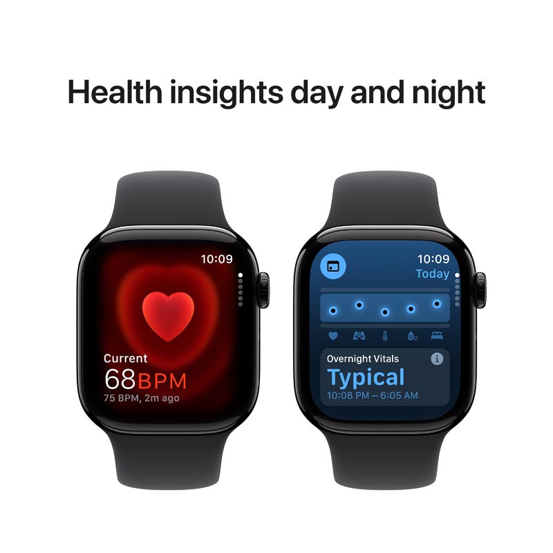 Apple Watch Series 10 GPS 42mm Jet Black Aluminium Case with Black Sport Band S/M