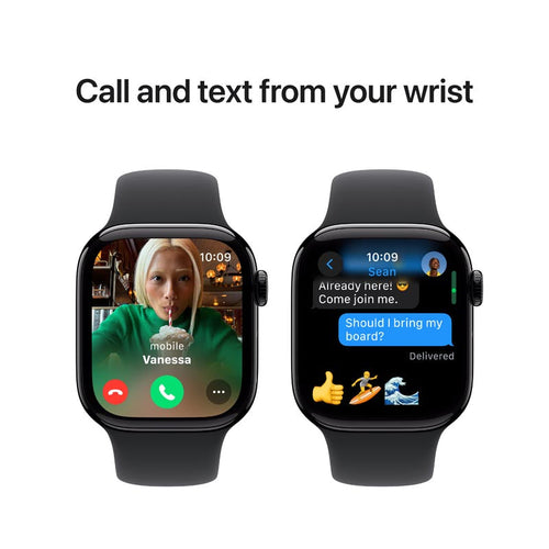 Apple Watch Series 10 GPS 42mm Jet Black Aluminium Case with Black Sport Band S/M